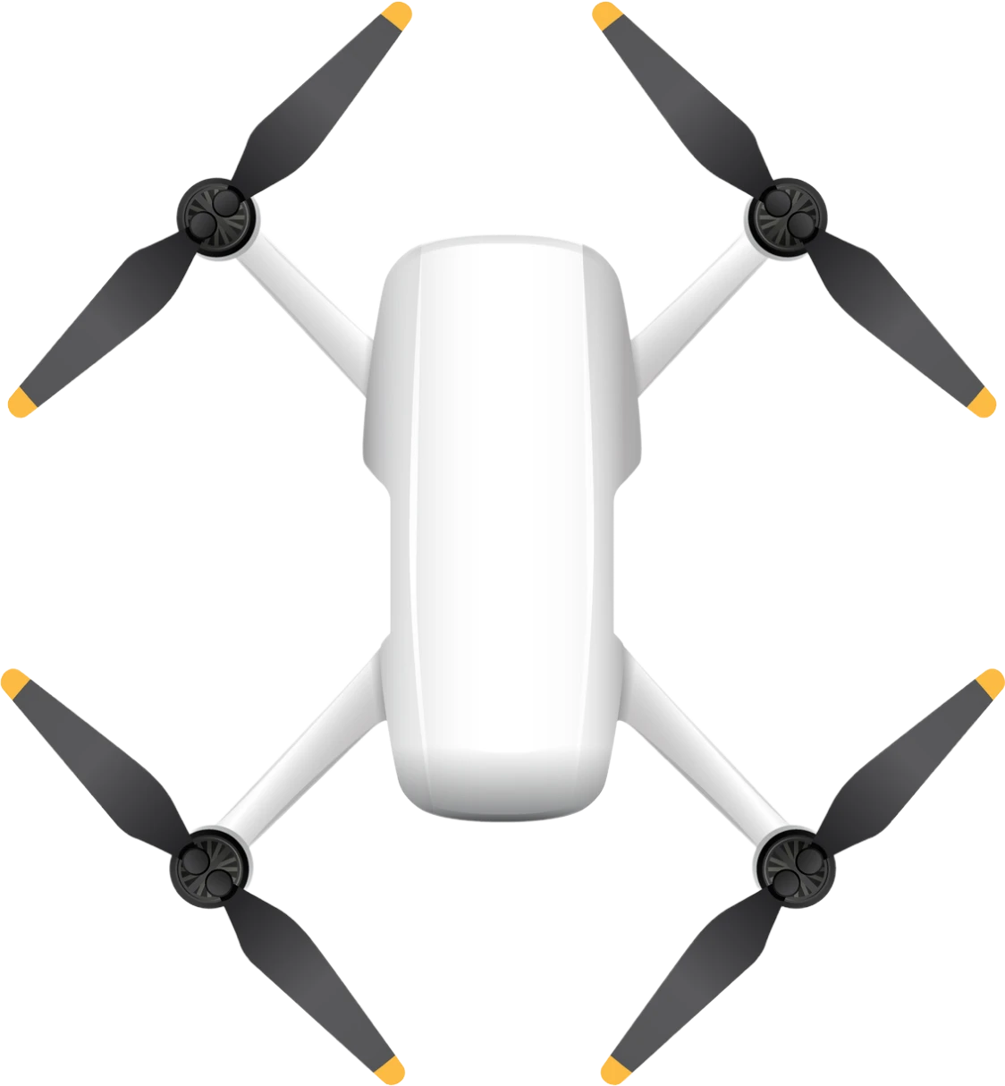 White drone with four propellers